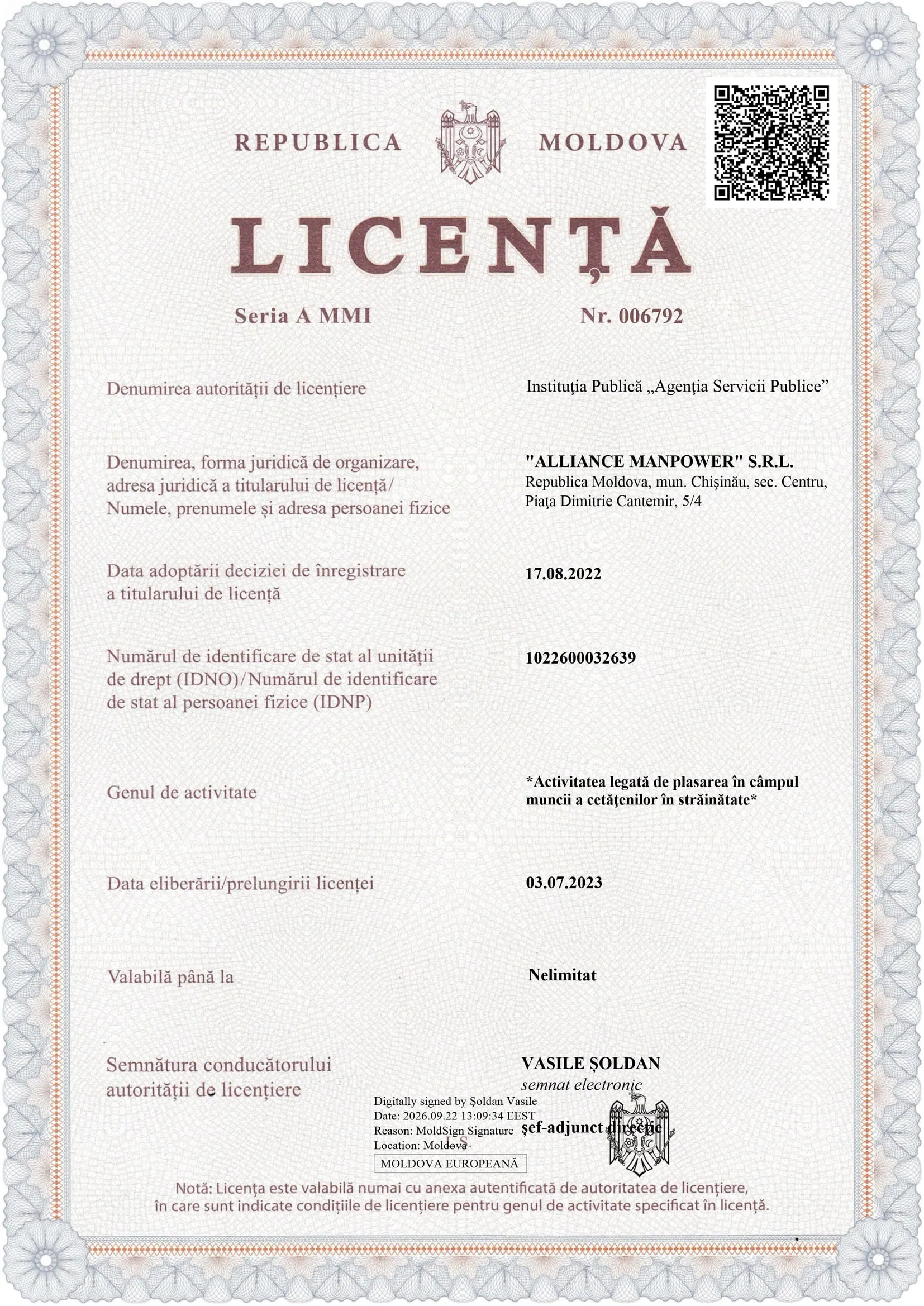 Licence no. 006792 (PDF, 4 pages)
